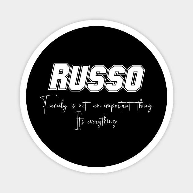 Russo Second Name, Russo Family Name, Russo Middle Name Magnet by JohnstonParrishE8NYy